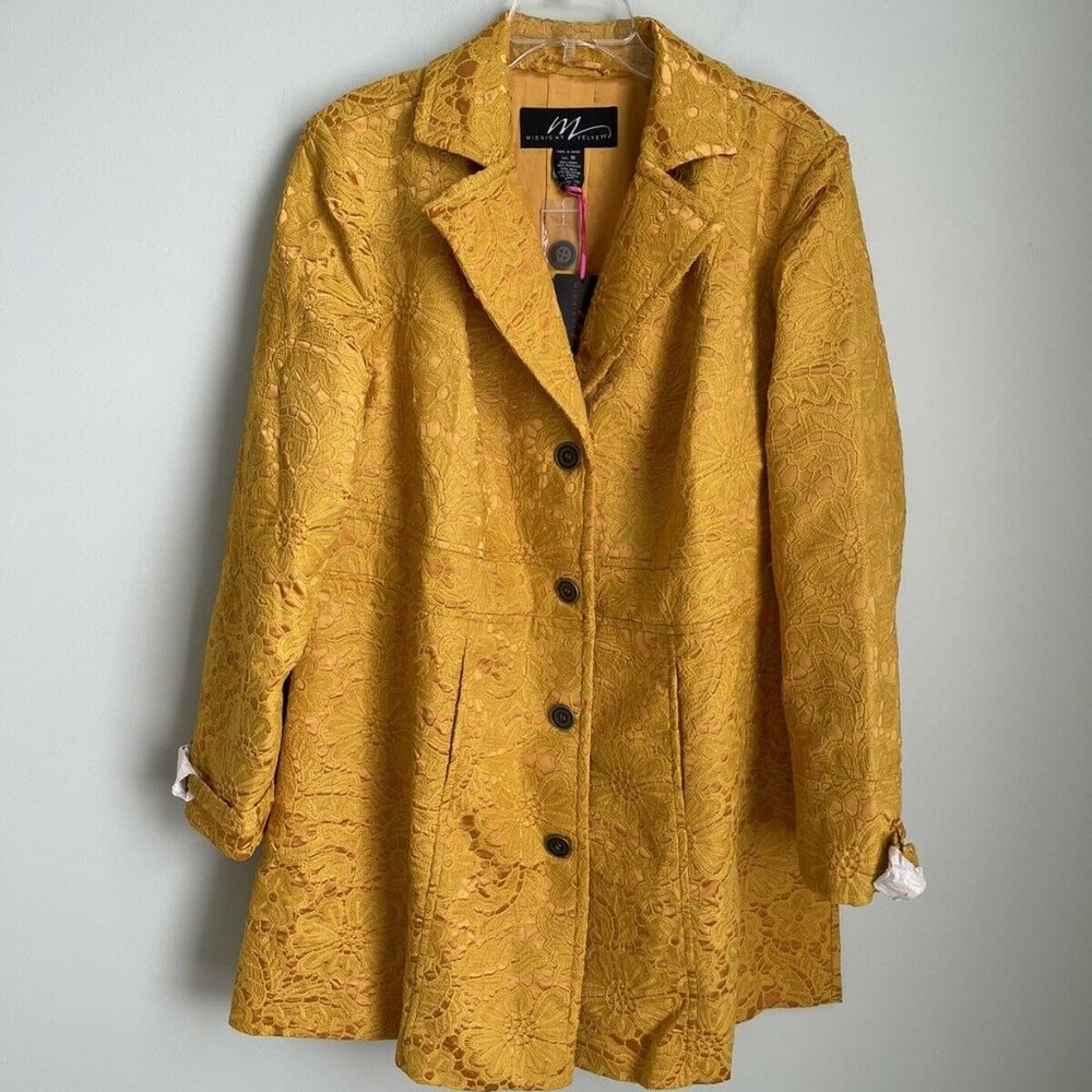 Midnight Velvet Marigold Yellow Lace Coat